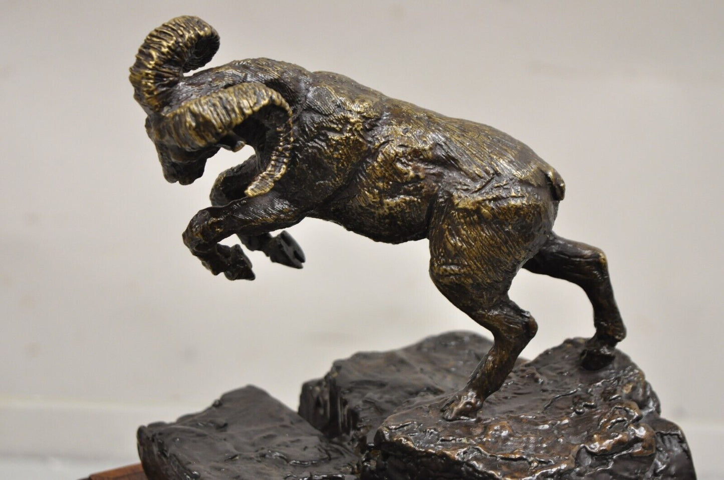 Vintage Wally Shoop 1985 Bronze Ram Bighorn Sheep Sculpture Limited 13/250