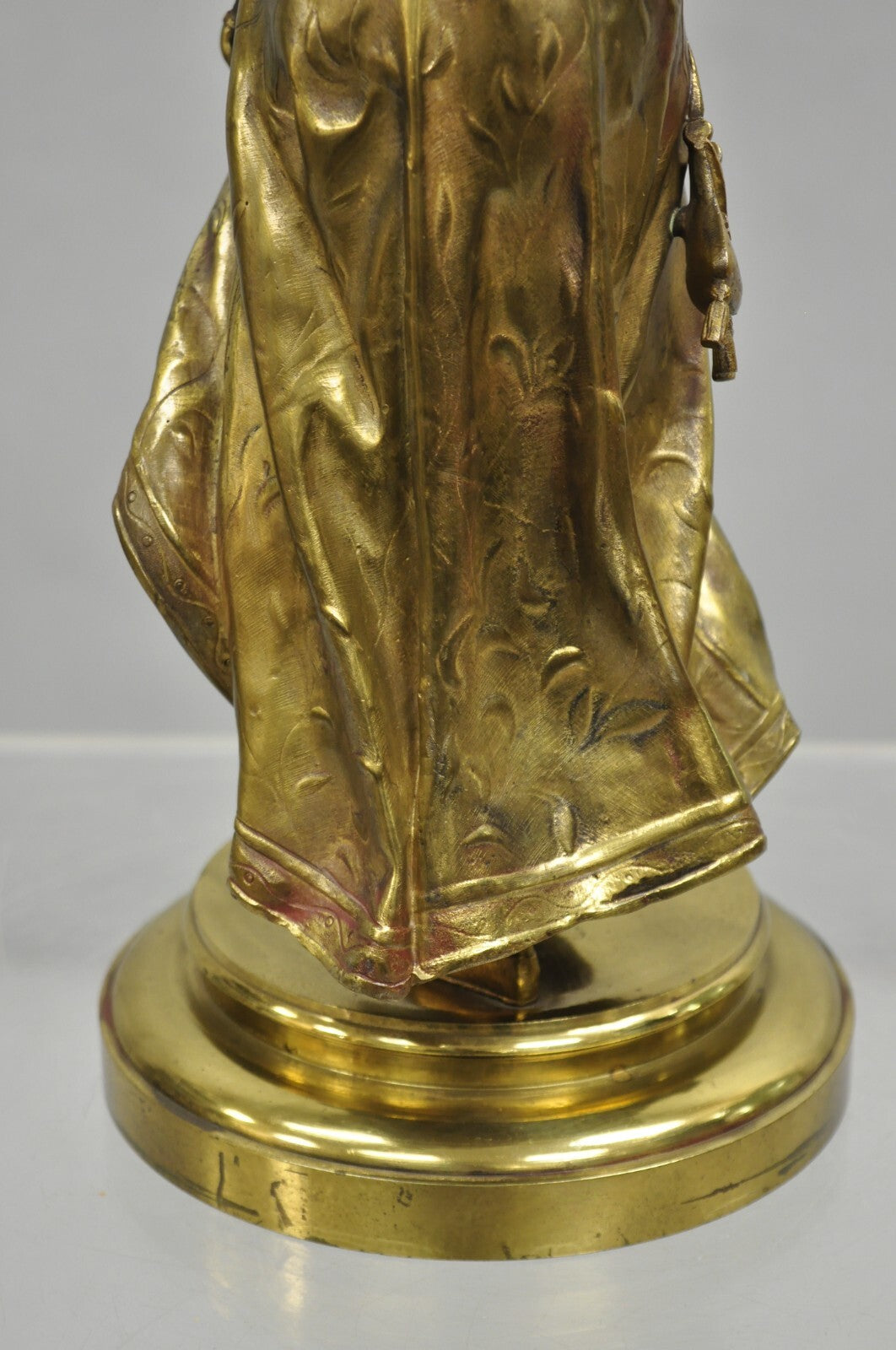 Antique French Victorian 18" Bronze Maiden Sculpture after Adrien Etienne Gaudez