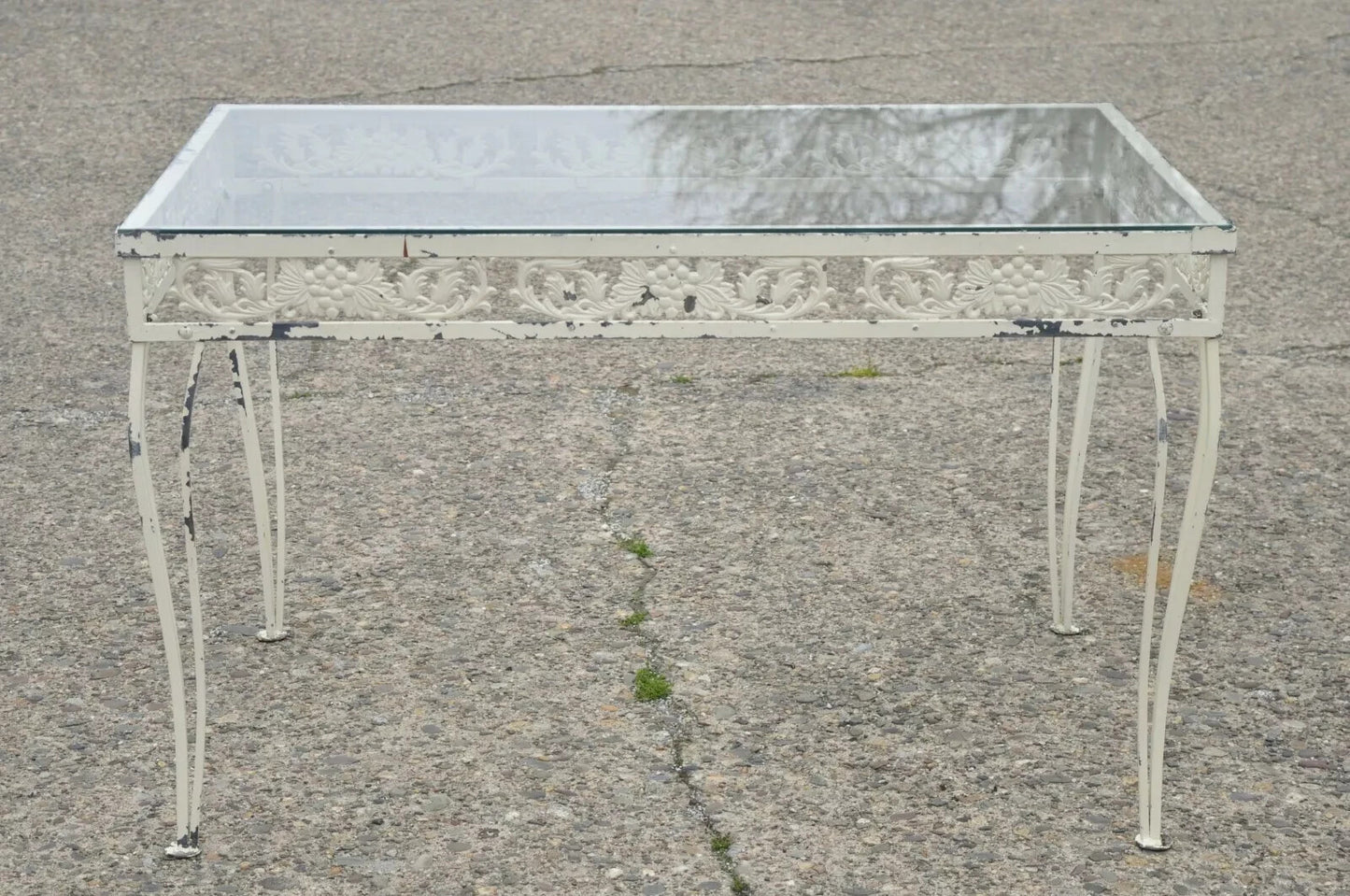 Vintage Victorian Grapevine Wrought Iron Garden Patio Dining Set - 7 Pc Set