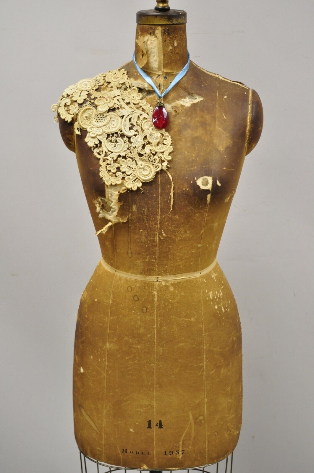 Antique J.R Bauman Model 1957 Size 14 Cage Dress Form Mannequin