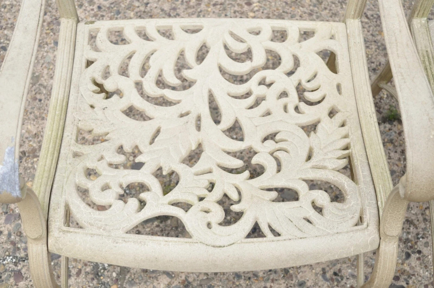 Cast Aluminum Leafy Scroll Outdoor Patio Dining Arm Chairs - Set of 4