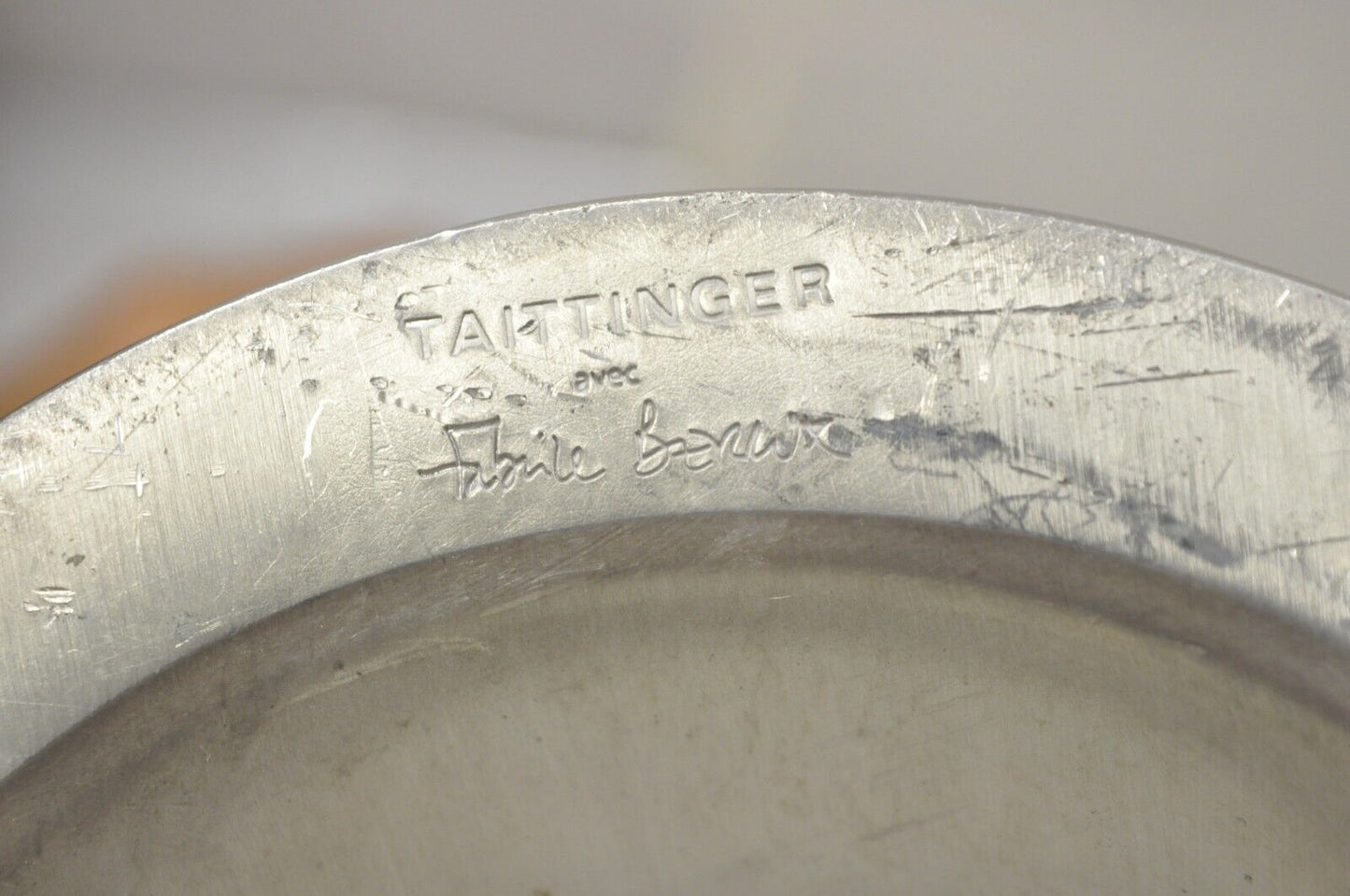 Taittinger Reims French Polished Aluminum Champagne Chiller Ice Bucket by Etain