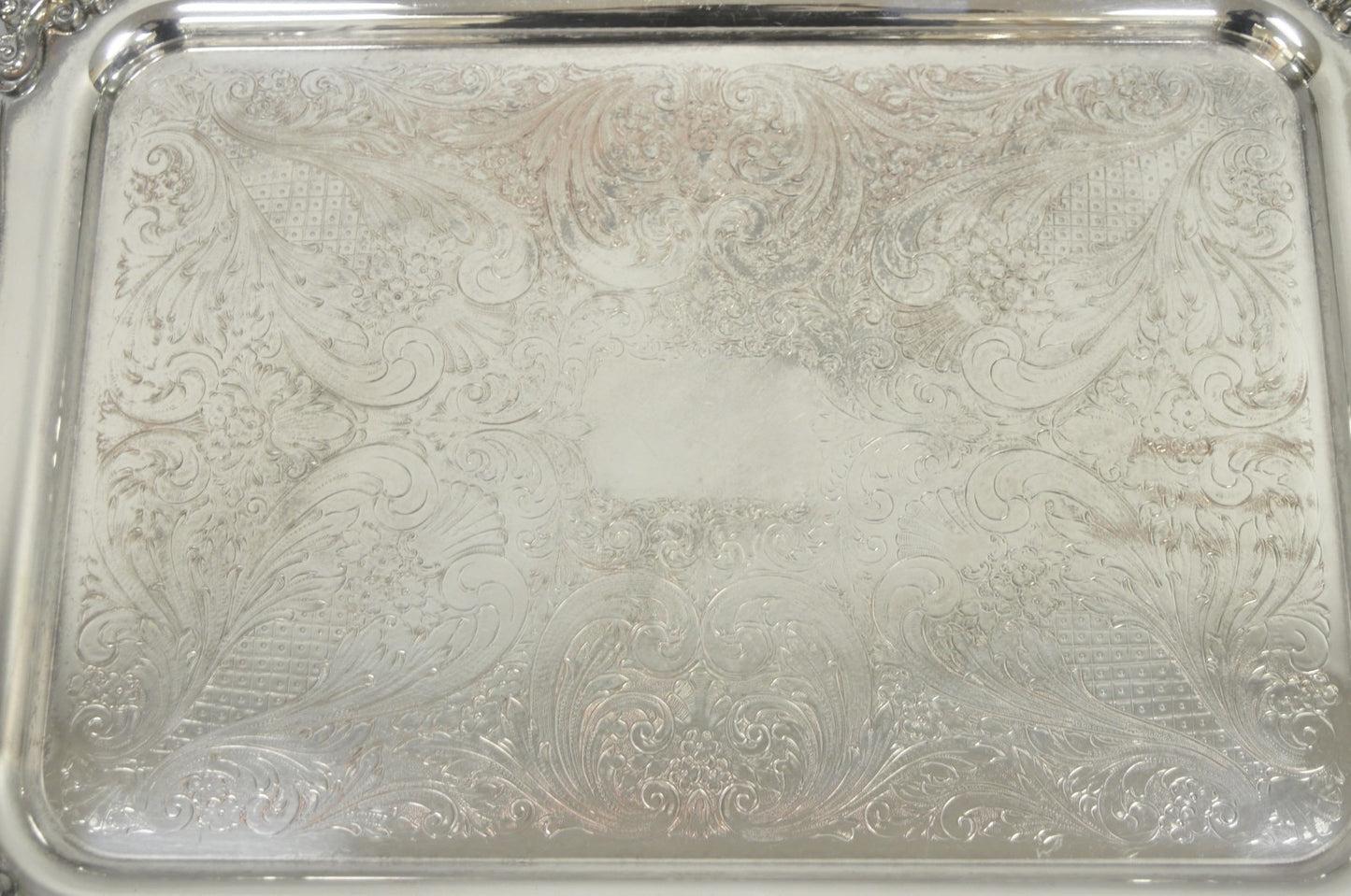 Vintage English Sheffield Victorian Silver Plated Twin Handle Bar Serving Tray