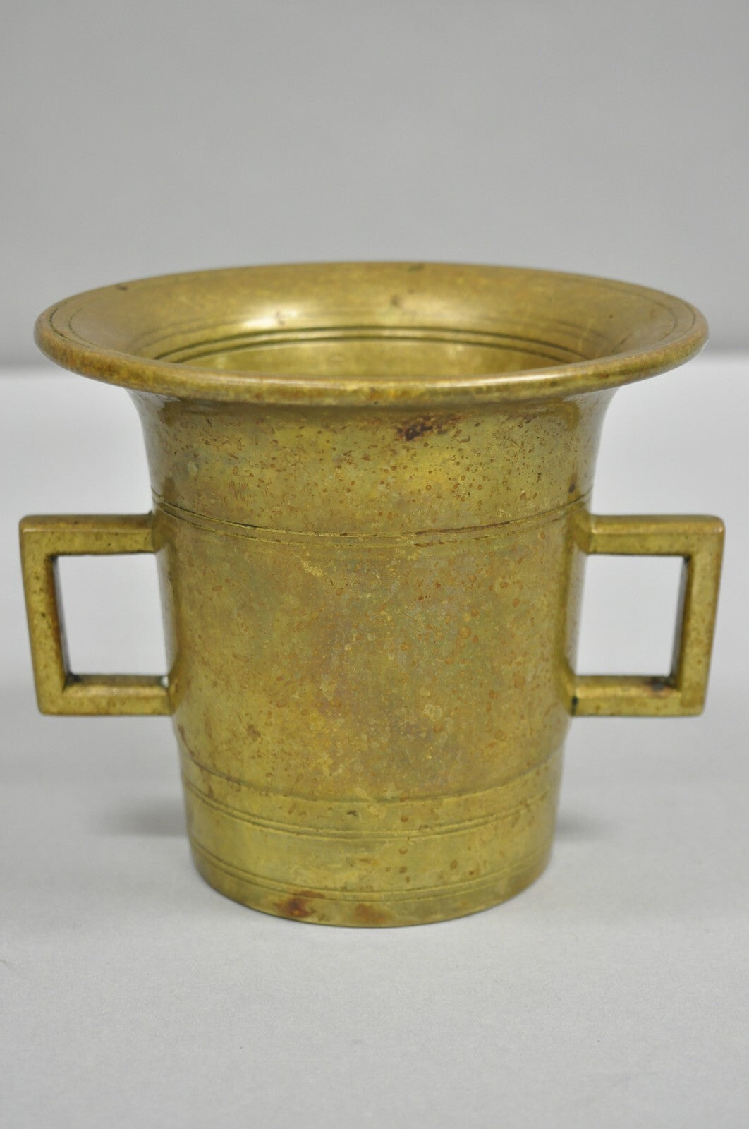 Antique Solid Bronze Brass Large German Apothecary Mortar with Pestle - 2 Pcs