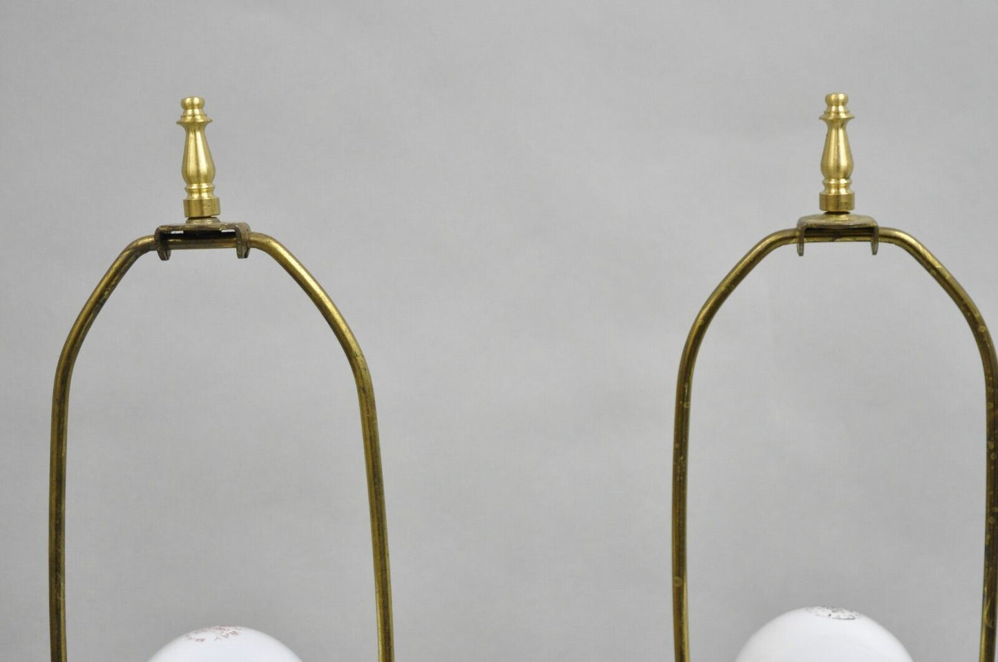 Vintage French Empire Style Figural Woman Black & Gold Brass Table Lamps - Pair