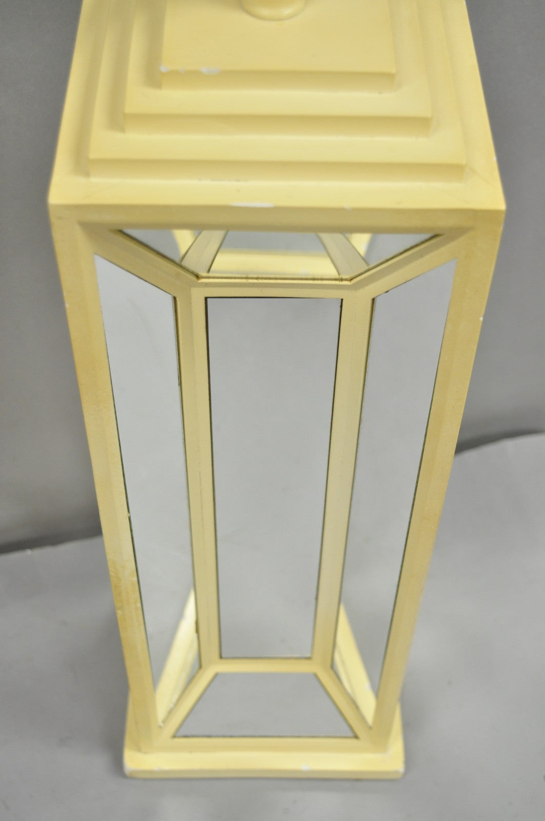 Vintage Blumberg Postmodern 1976 Mirrored Skyscraper Bone Lacquered Table Lamp