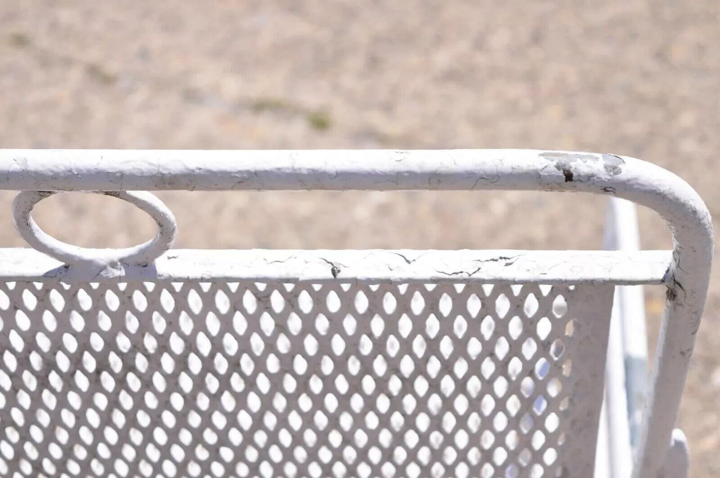 Vintage Russell Woodard Sculptura Mid Century Modern Iron Patio Settee Bench