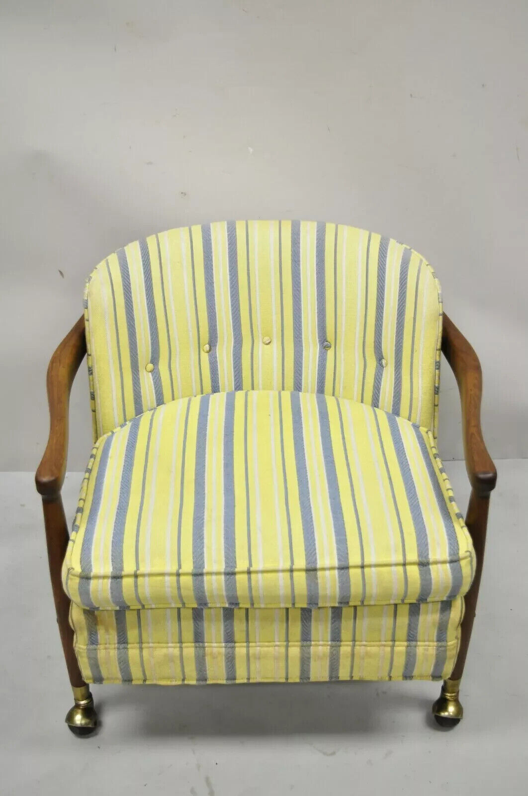 Mid Century Modern Adrian Pearsall Style Walnut Barrel Back Club Lounge Chair