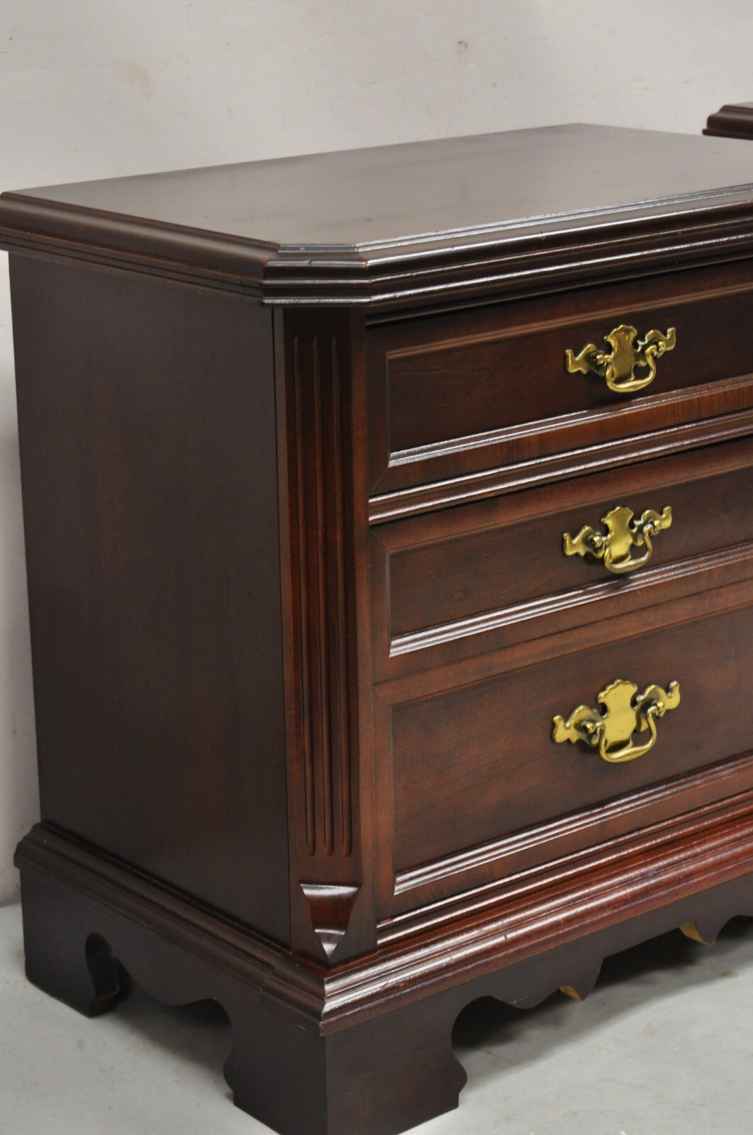 Bassett Furniture Eden House 2 Drawer Cherry Nightstand Bedside Table - a Pair