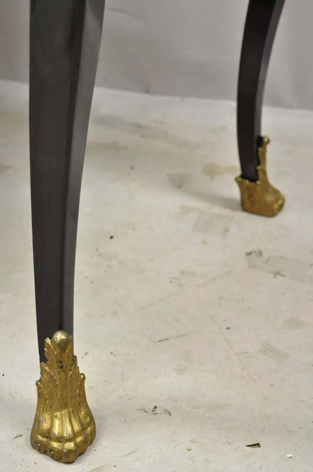 French Louis XV Black Lacquer Bronze Figural Ormolu Bureau Plat Writing Desk