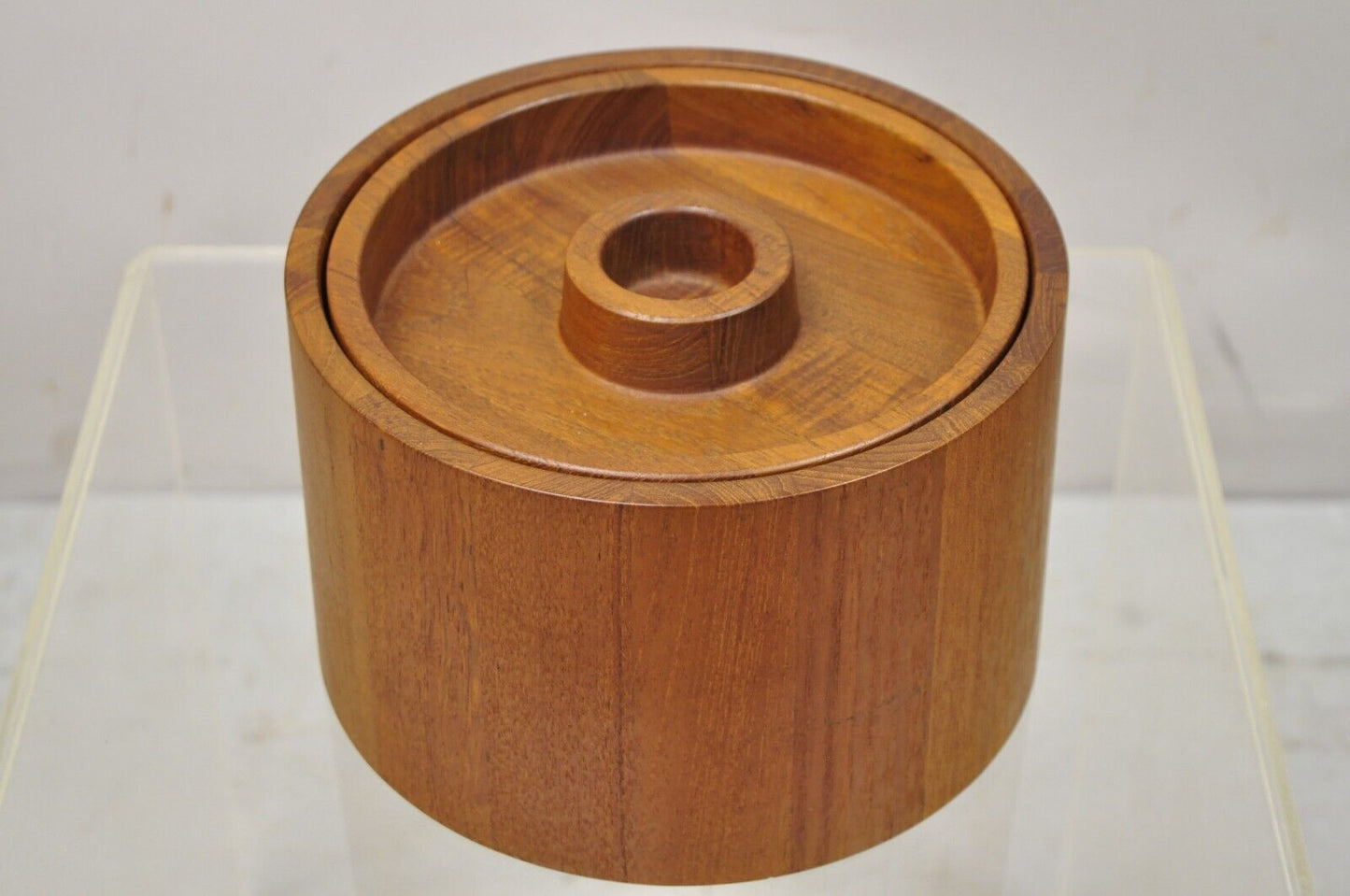 Mid Century Danish Modern Dansk Teak Lidded Ice Bucket by Quistgaard