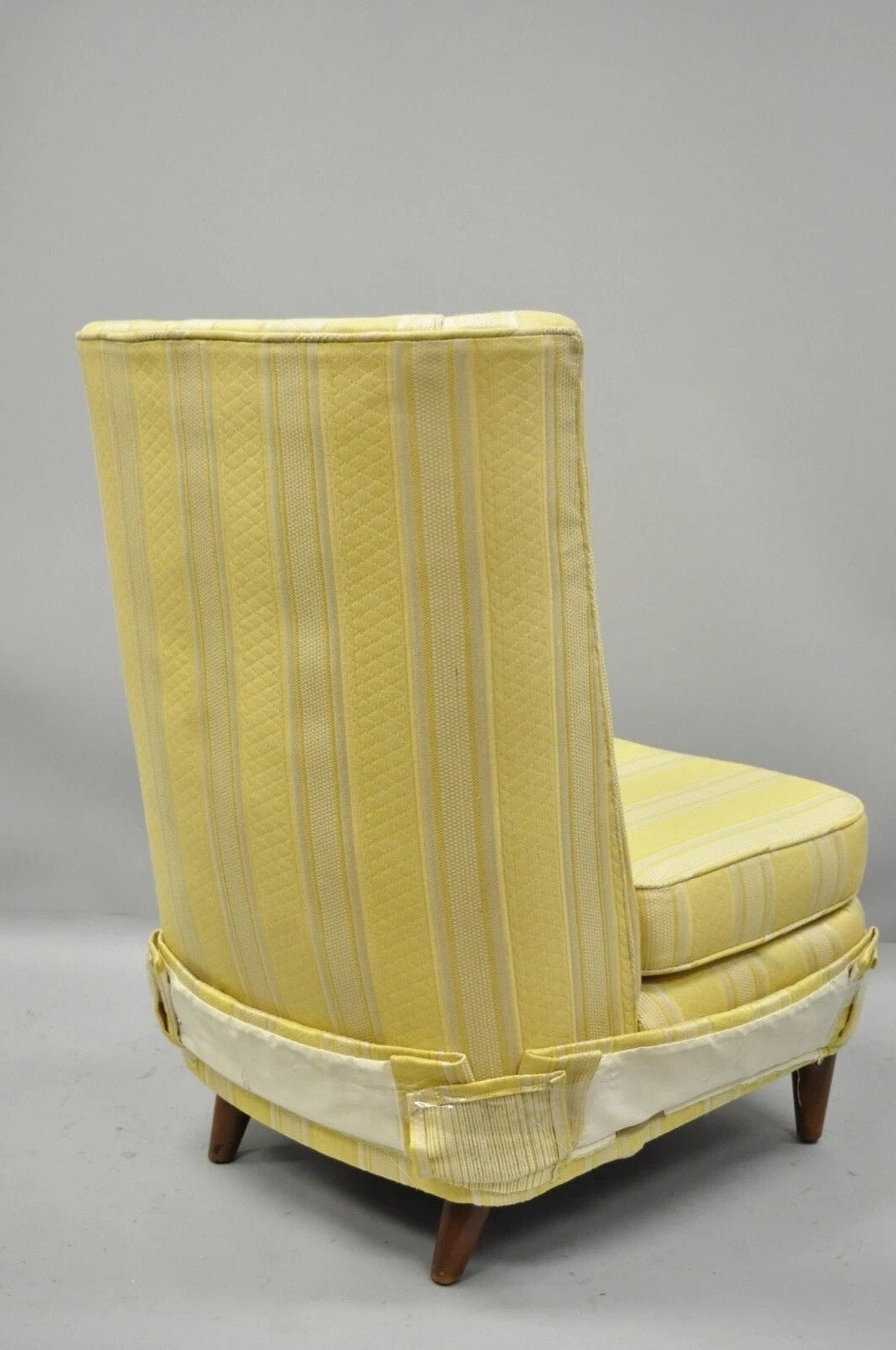 Paul Laszlo Mid Century Modern Upholstered Barrel Wing Back Slipper Lounge Chair