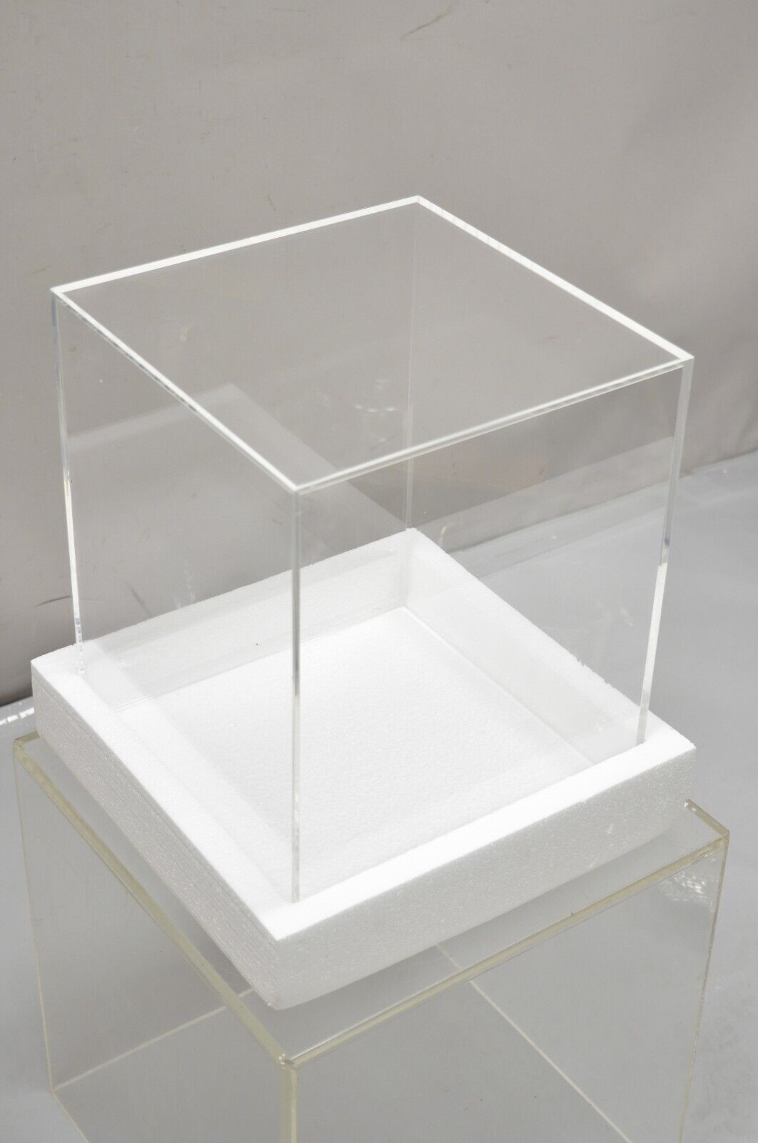 5 Sided 14.5" Clear Acrylic Lucite Vitrine Display Case Christine Taylor Coll.