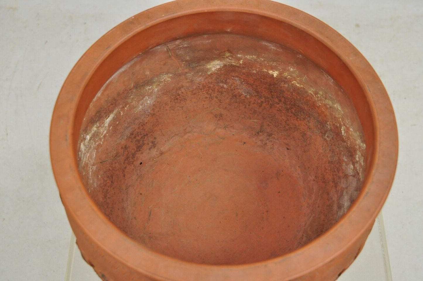 Vintage Japanese Tokoname Ware Dragon Jardiniere Terracotta Cachepot Vase