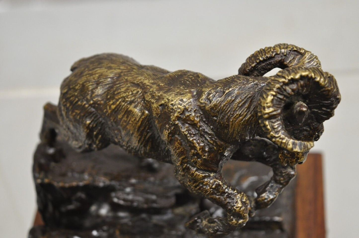 Vintage Wally Shoop 1985 Bronze Ram Bighorn Sheep Sculpture Limited 13/250