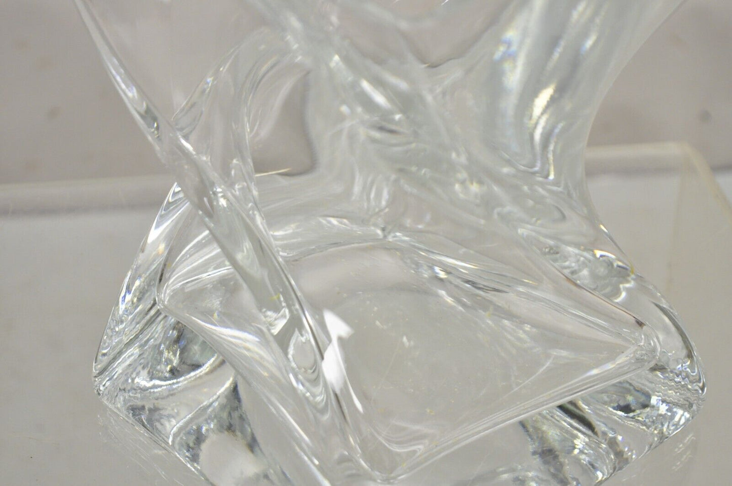 Modern Abstract Turkish Konart Twisted Glass Crystal Vase Centerpiece (B)