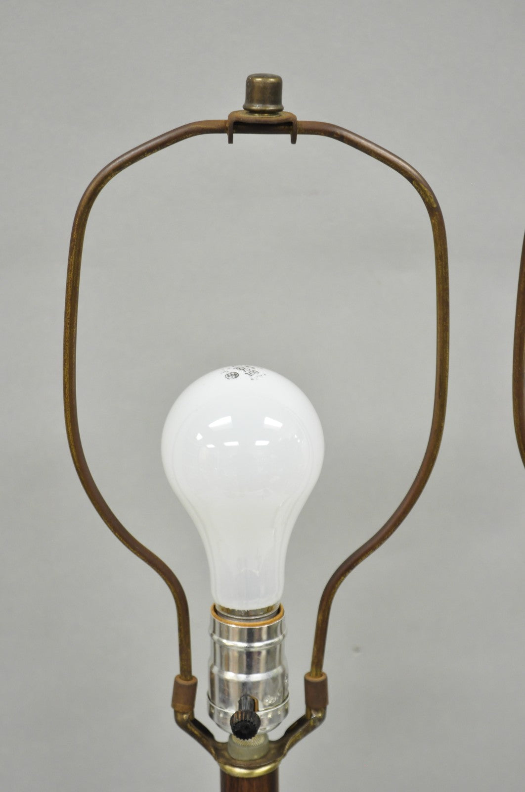 Vintage Mid Century Modern Sculptural Brushed Metal Table Lamps by Laurel - Pair