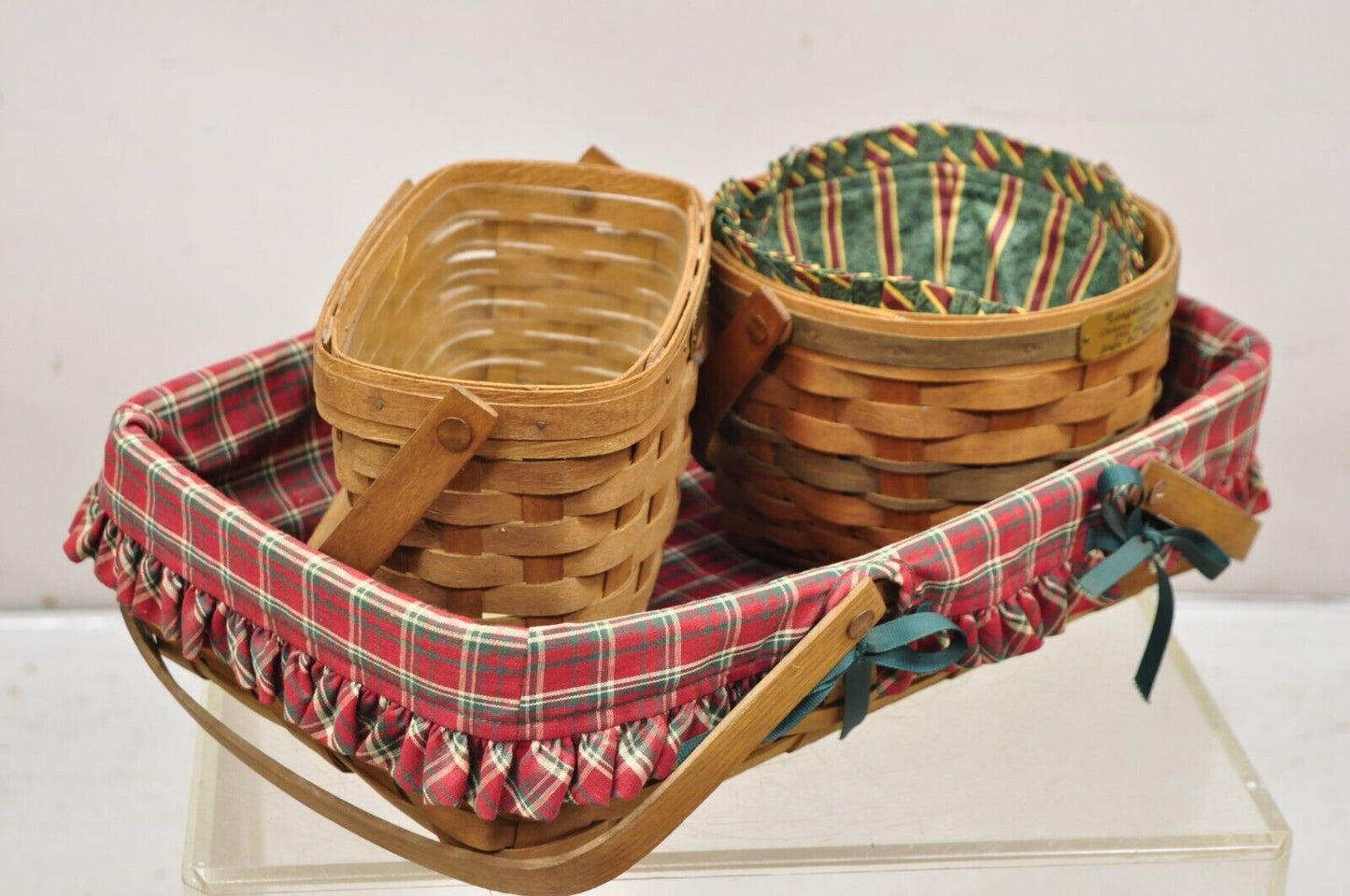 Longaberger 1994 Jingle Bell Basket 1995 Dresden Basket 1988 Basket - 3 Pcs