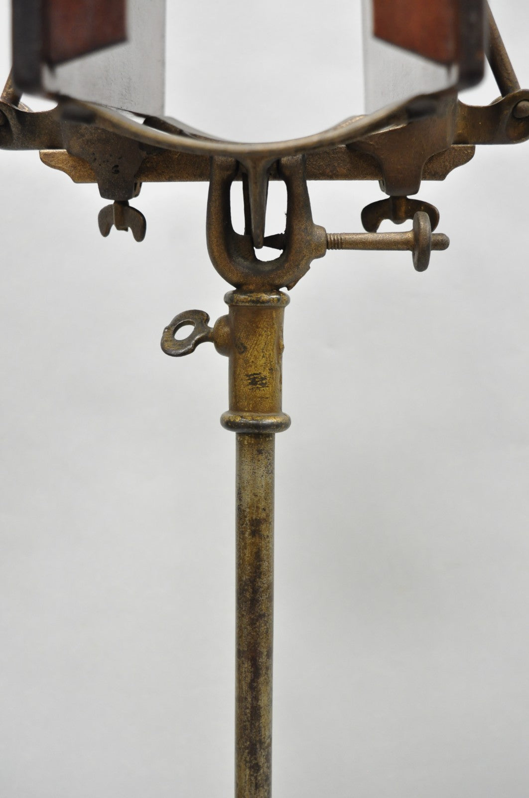 Antique R.M. Lambie Victorian Walnut & Cast Iron Bible Book Stand Lectern