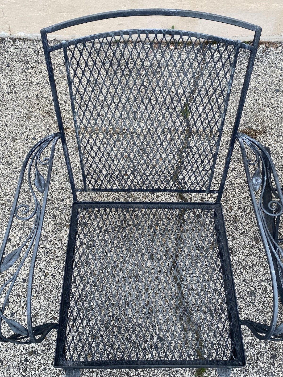 Vintage Salterini Art Nouveau Wrought Iron Garden Patio Sofa Chair Set - 4 Pcs