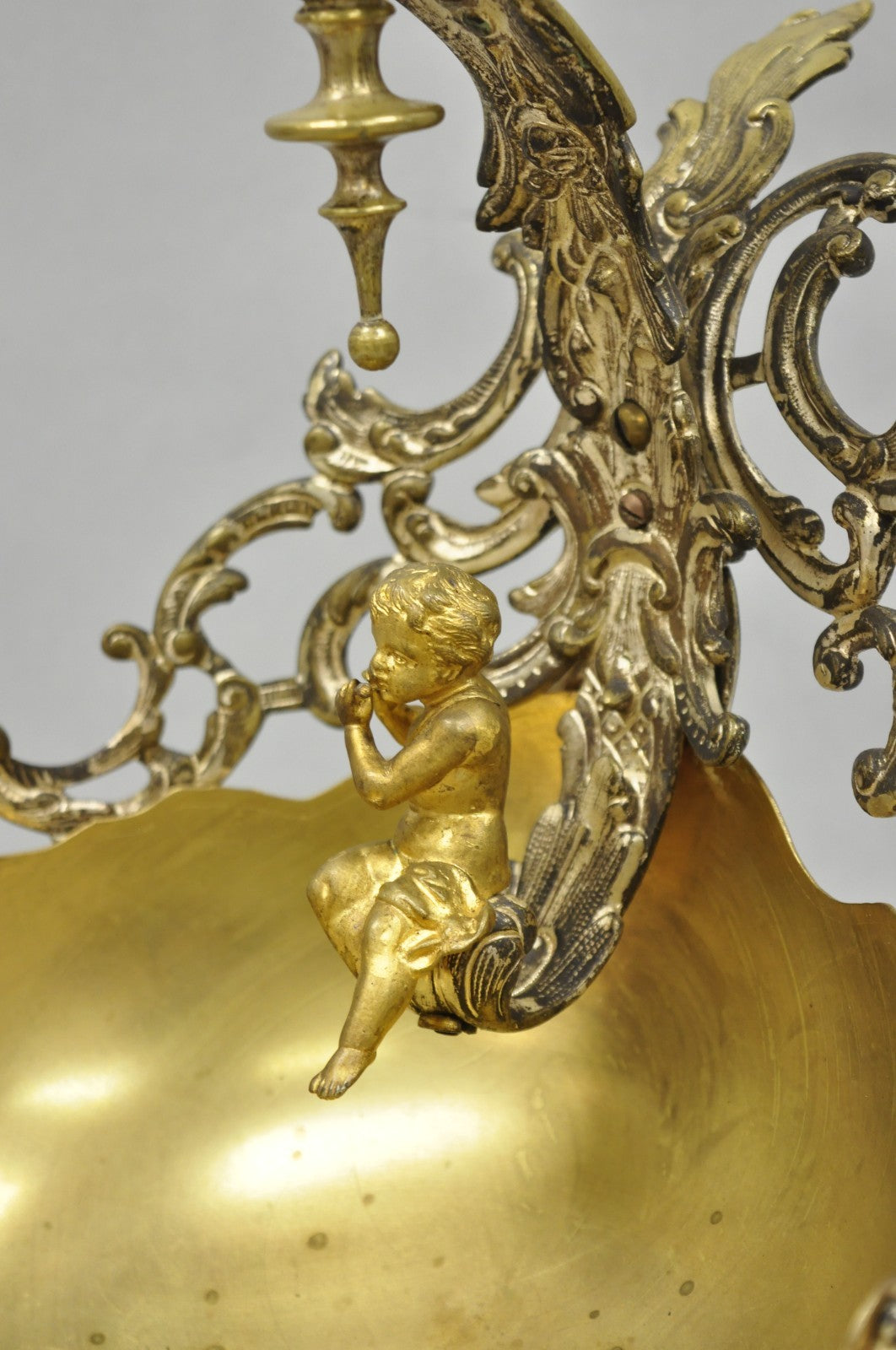 Antique French Louis XV Style Rococo Figural Bronze Cherub Centerpiece Epergne