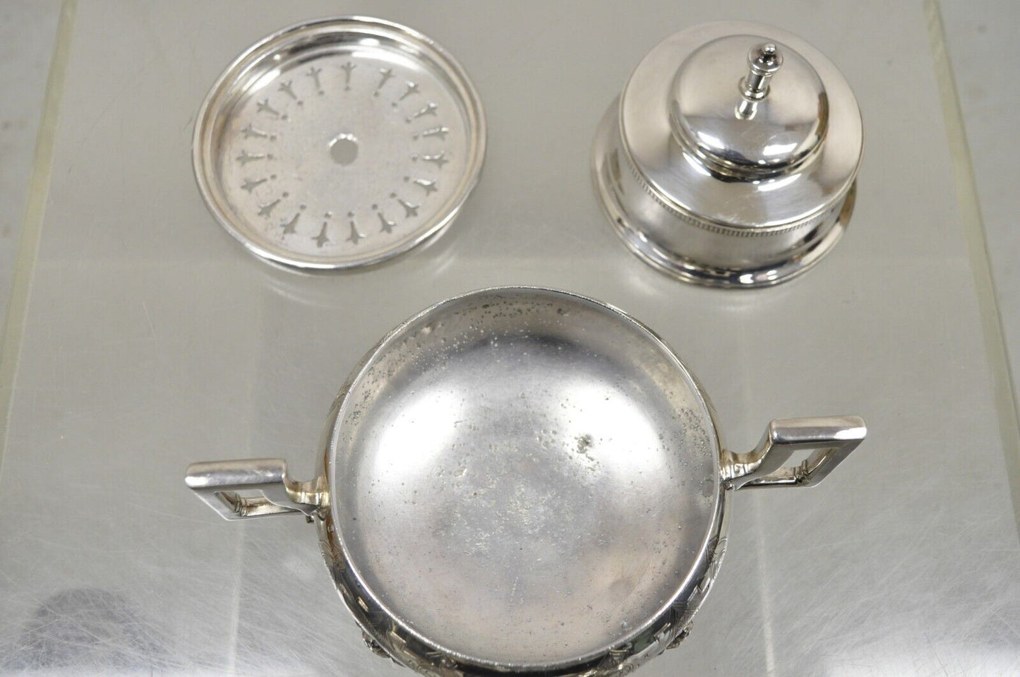 Antique Rogers Smith & Co Victorian Silver Plated Butter Cheese Dish Hoof Feet
