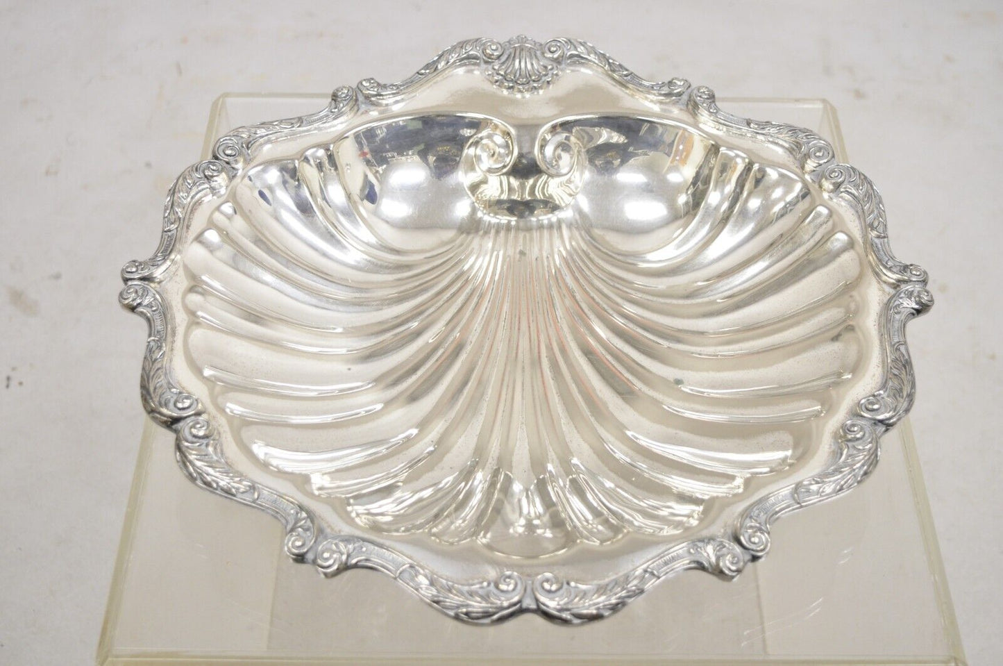 Vintage English Silver MFG 838 Silver Plated Clam Shell Bowl Dish