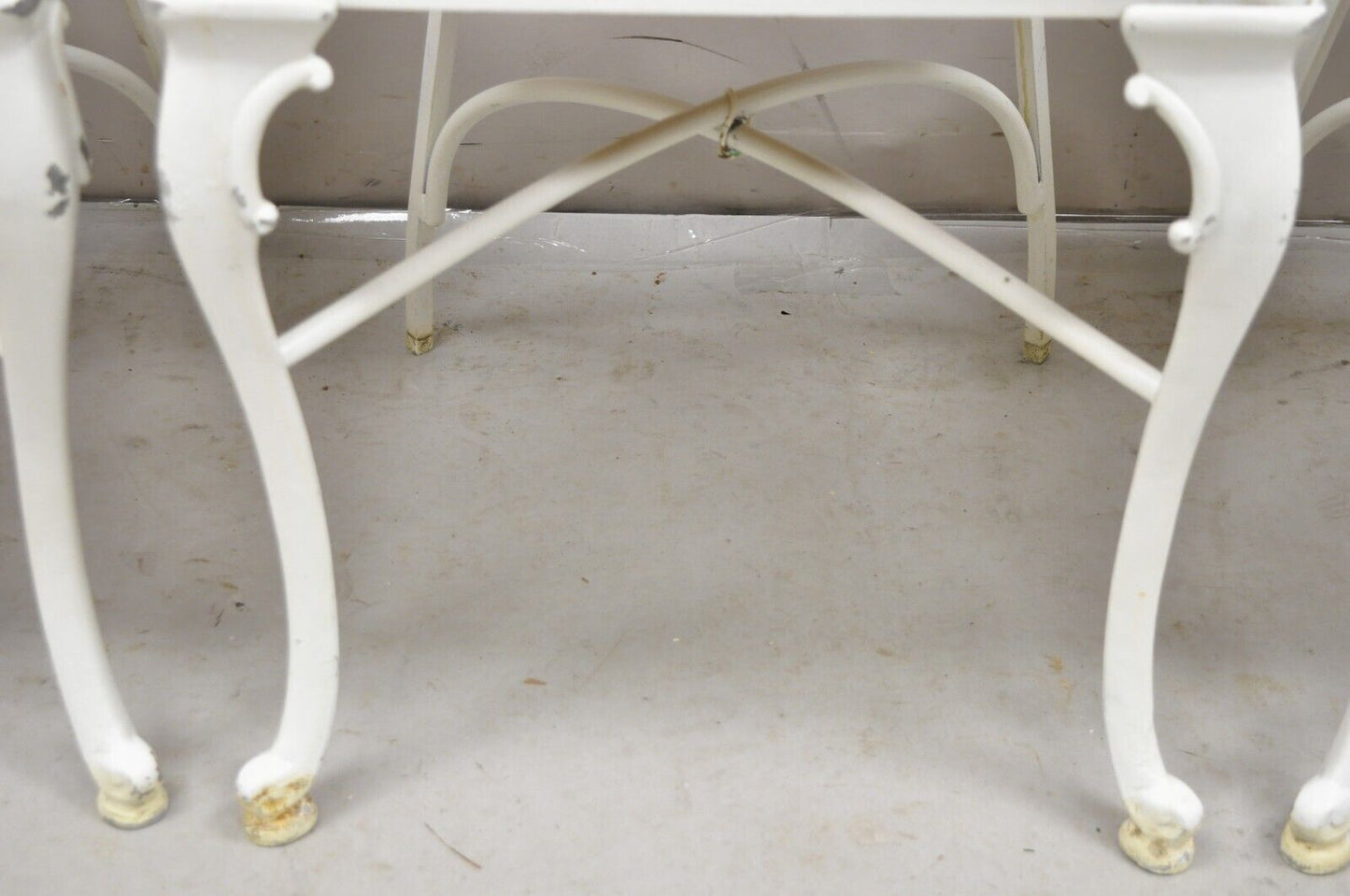 Vintage Art Nouveau Style Cast Aluminum Sunroom Patio Dining Chairs - Set of 3