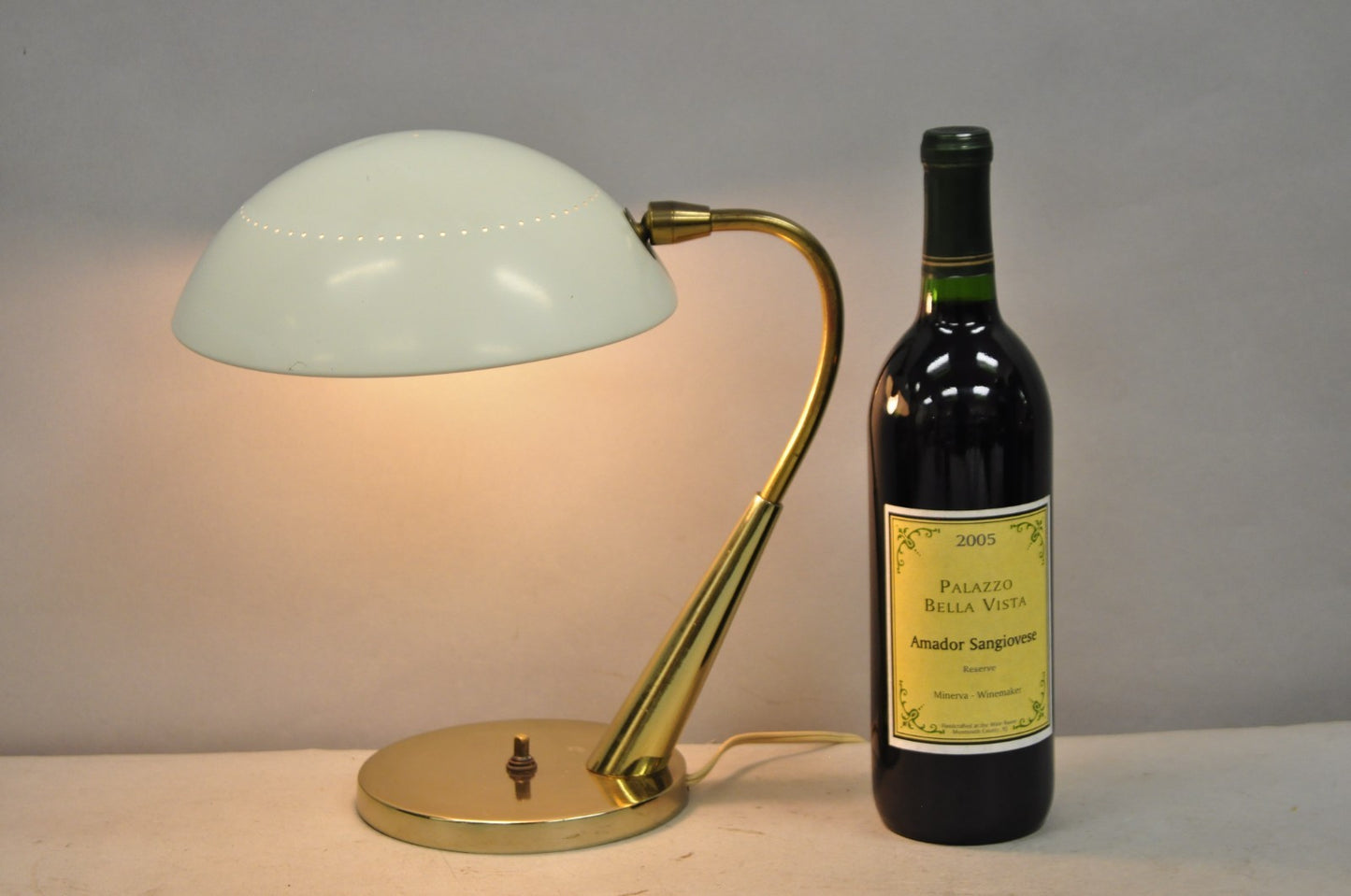 Vintage Mid Century Modern Italian Laurel Maurizio Tempestini Brass Desk Lamp