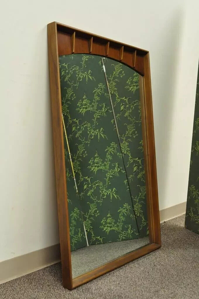 Vintage Mid Century Modern Kent Coffey Perspecta Style Walnut Pecan Mirror