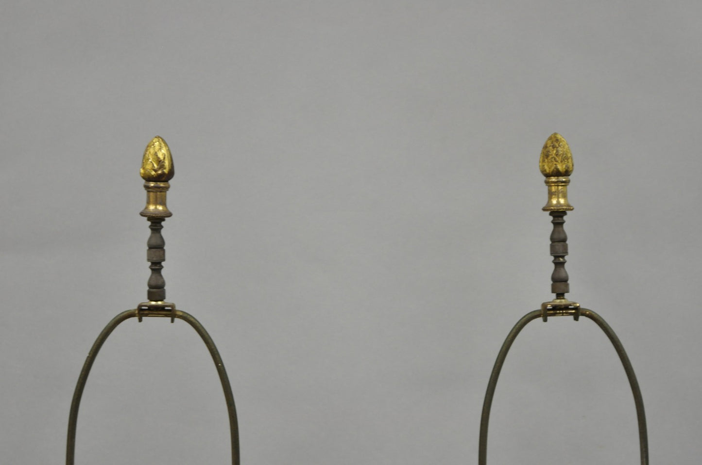 Antique French Louis XV Hand-Painted Porcelain Urn Bronze Table Lamps - a Pair