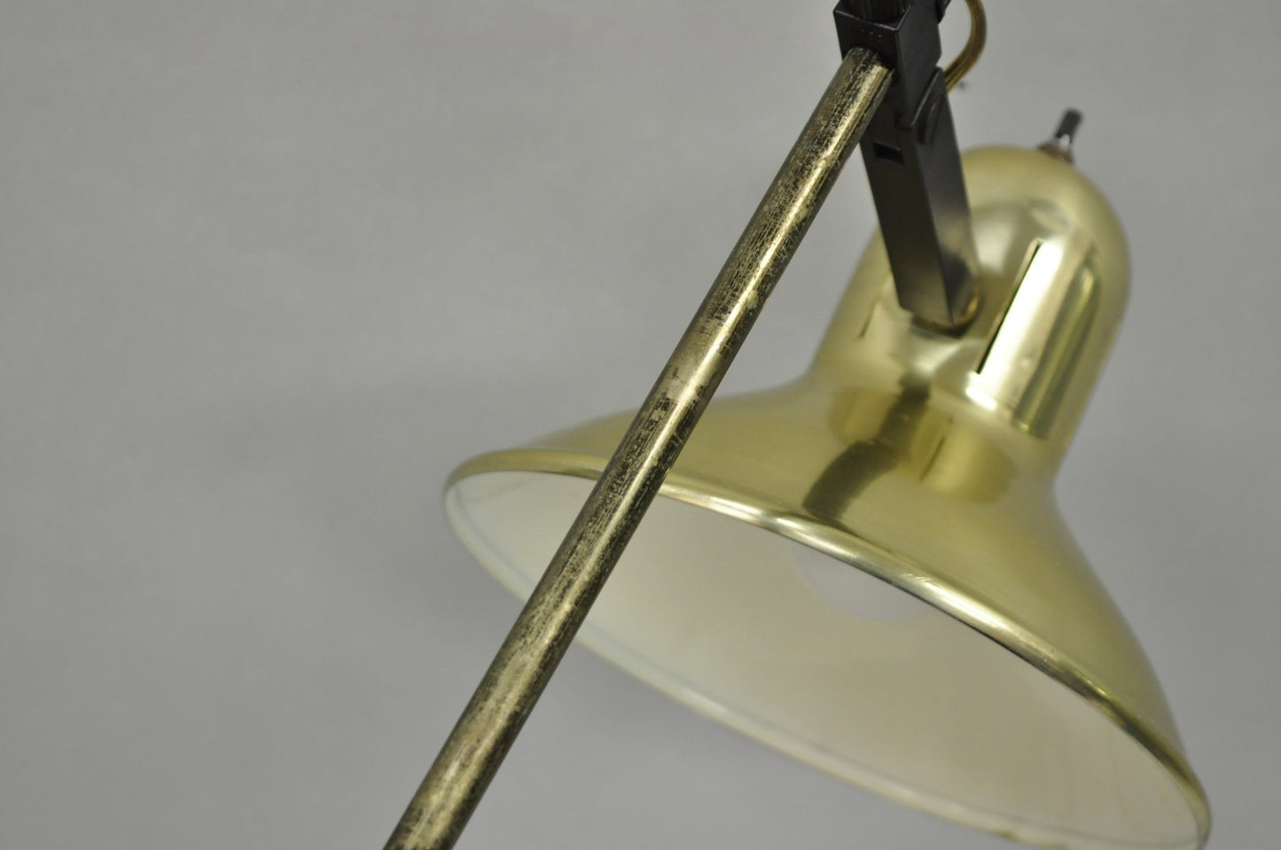 Vintage Mid Century Modern Adjustable Height Brass Cone Task Desk Lamp