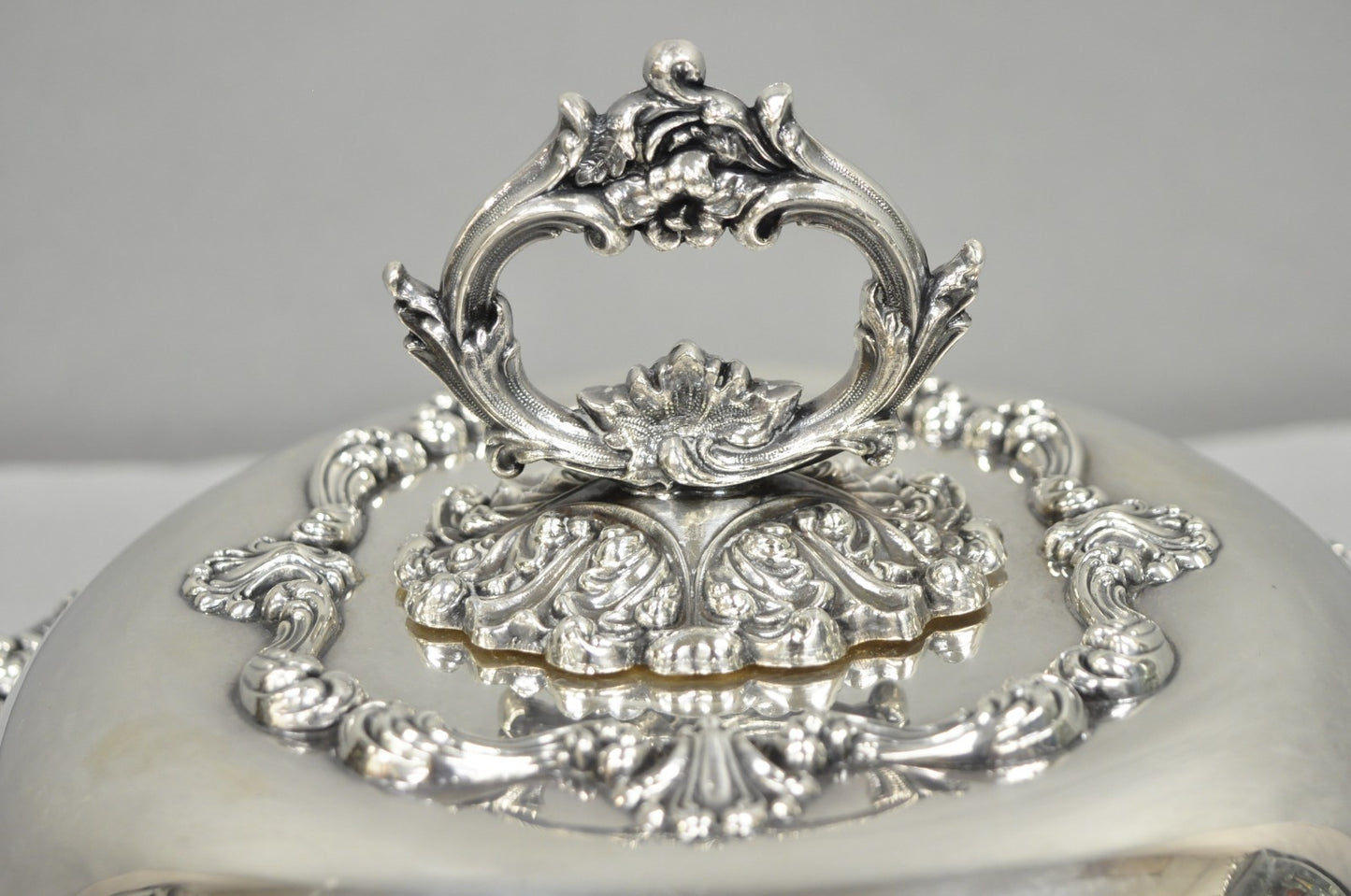 Vintage W&SB Victorian Silver Plated Ornate Round Lidded Vegetable Serving Dish