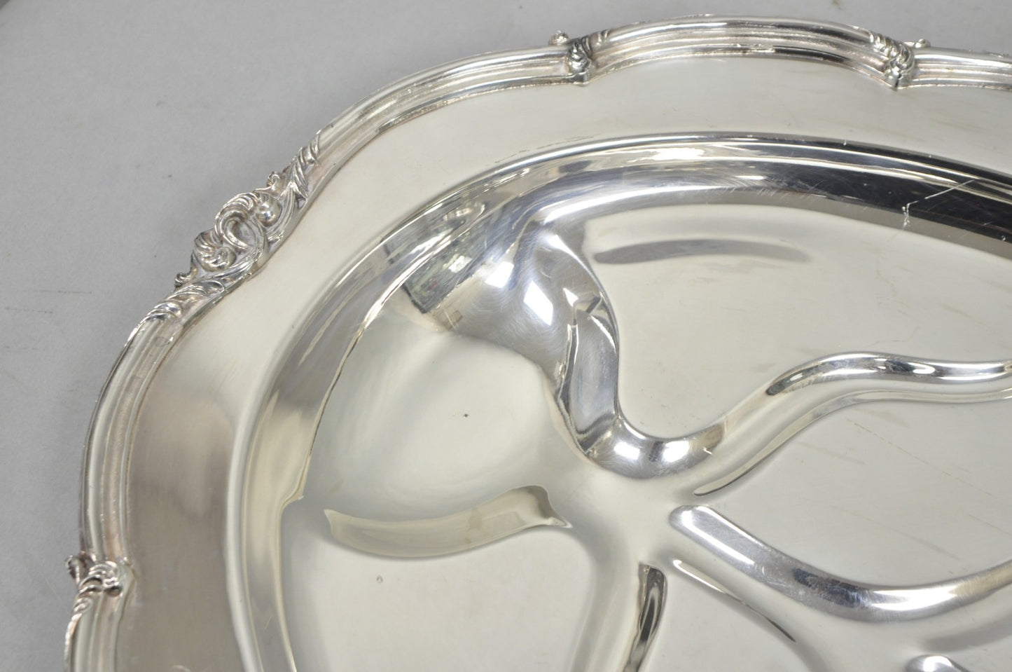 Vintage Amston Victorian Silver Plated Meat Cutlery Oval Serving Platter Tray