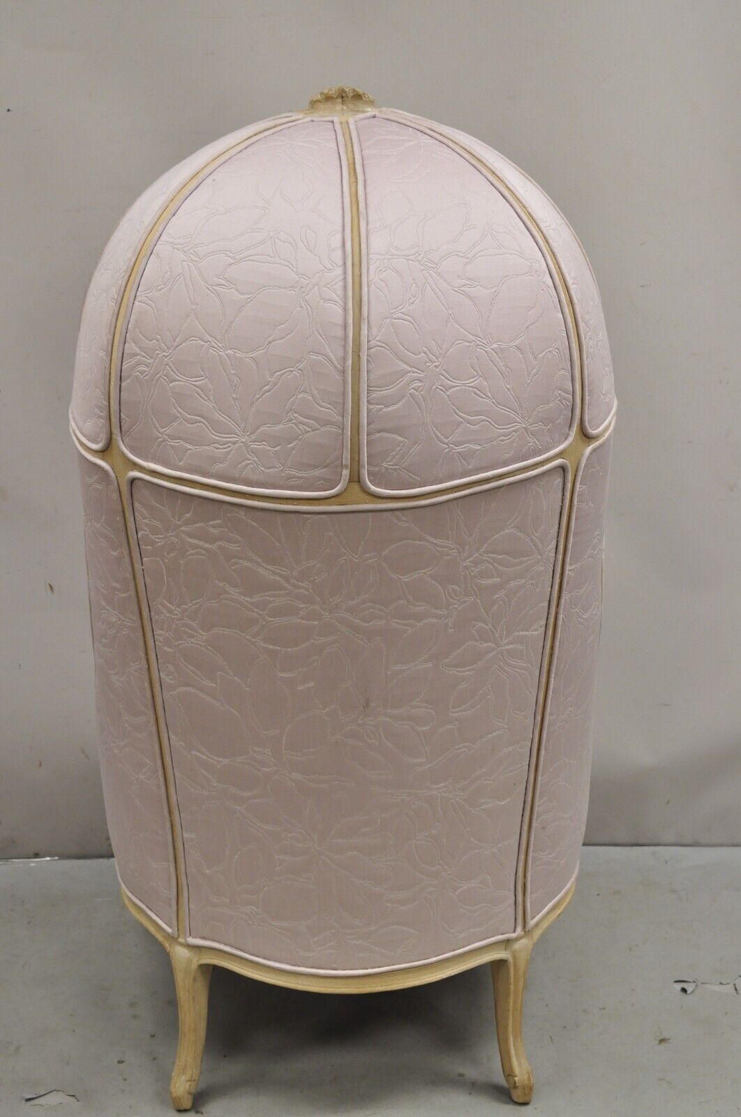 Vintage Hollywood Regency Pink Hooded Dome Porter Canopy Balloon Chair