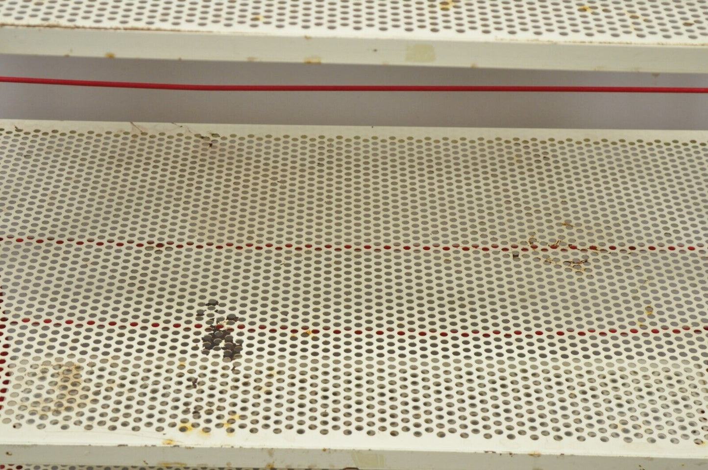 Vintage Hostess Red Metal Perforated 4 Shelf Folding Display Shelf Stand