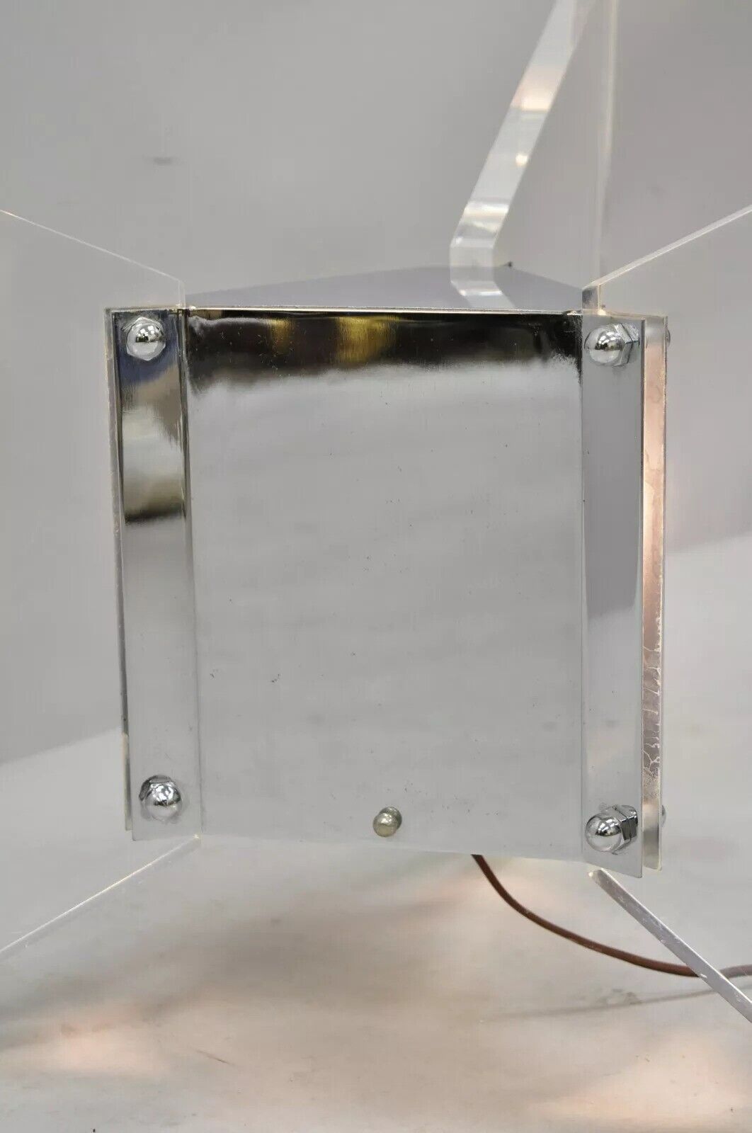 Illuminated Mid Century Modern Lucite & Chrome Butterfly Coffee Table Base
