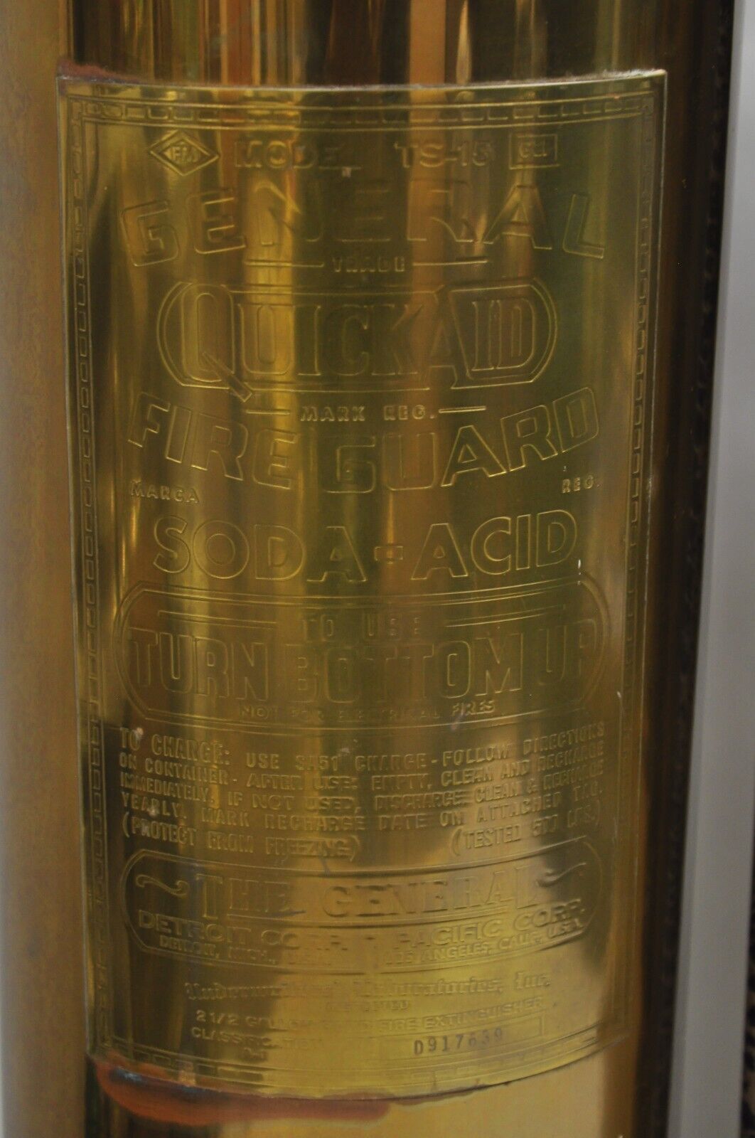 Antique Art Deco Brass Fire Extinguisher Converted Table Lamps - a Pair