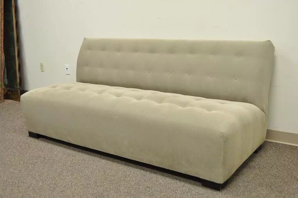 Crate & Barrel Mitchell Gold Modern Plus Armless Sofa Loveseat Couch 336-003T-20