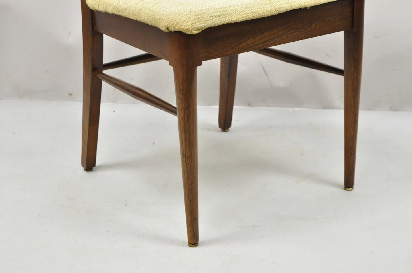 Vintage Mid Century Modern Walnut Cane Back Dining Room Side Chairs - Set of 4