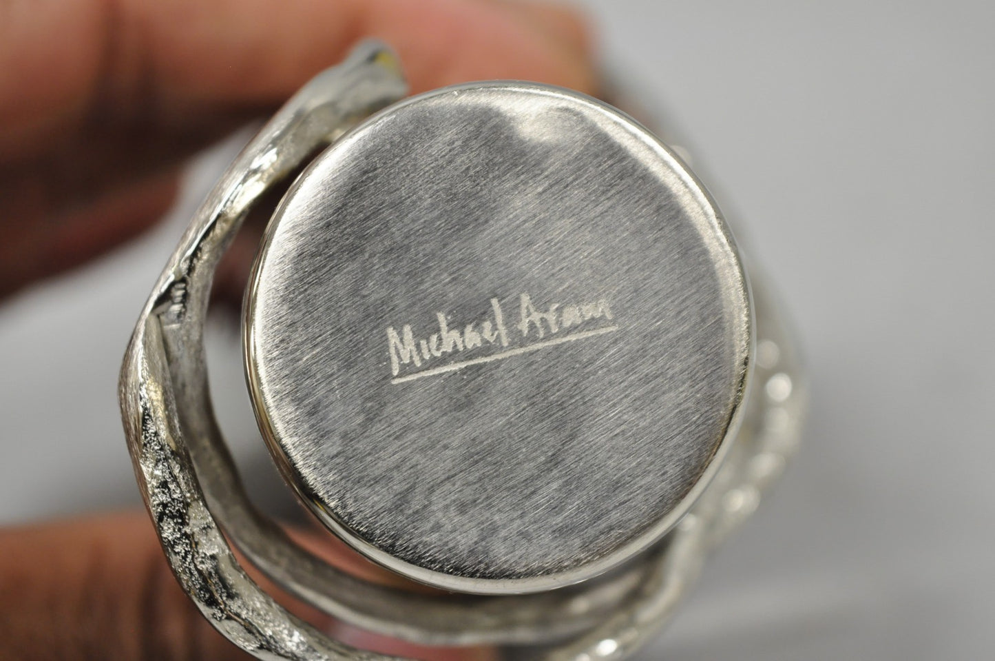 Michael Aram Twig Hand Hammered Stainless Steel Silver Plated Small Goblet Cup