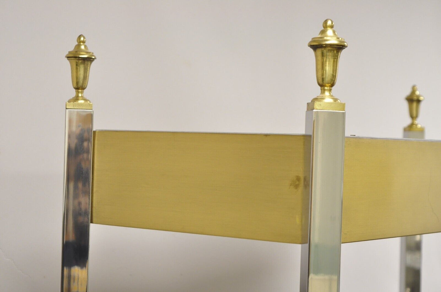 Vintage Illuminated Chrome and Brass Light Up Display Shelf Curio Etagere
