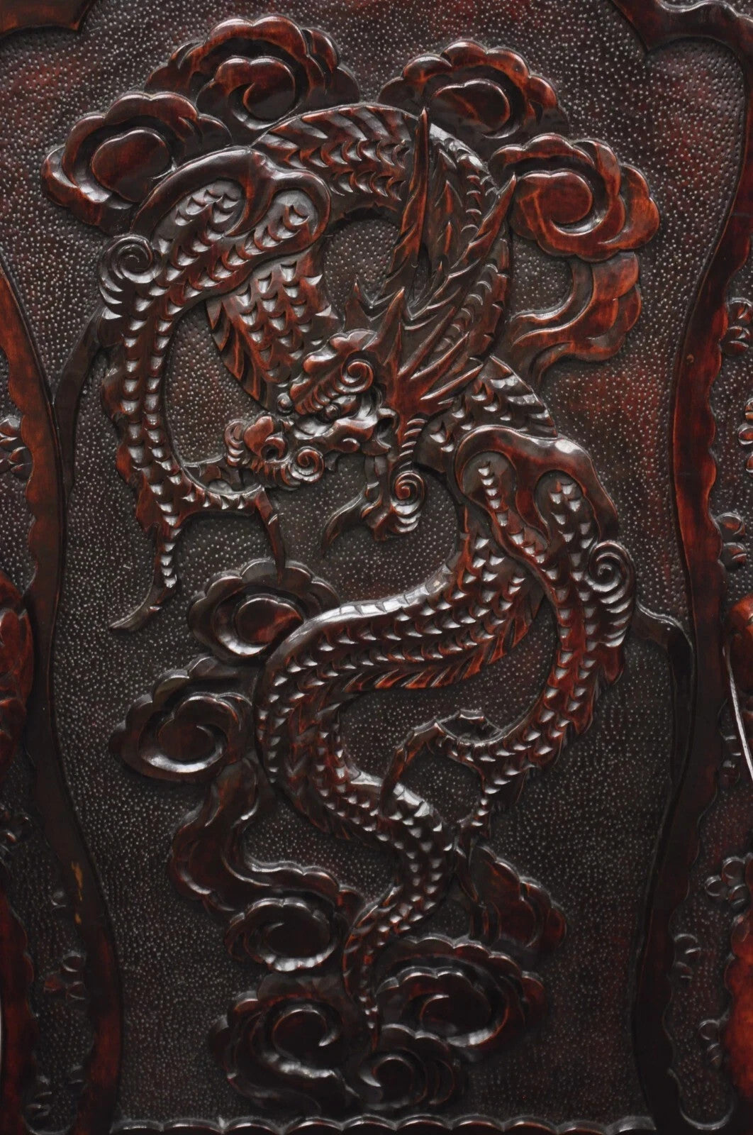 Antique Japanese Export Carved Hardwood Foo Dog Figural Throne Desk Arm Chair