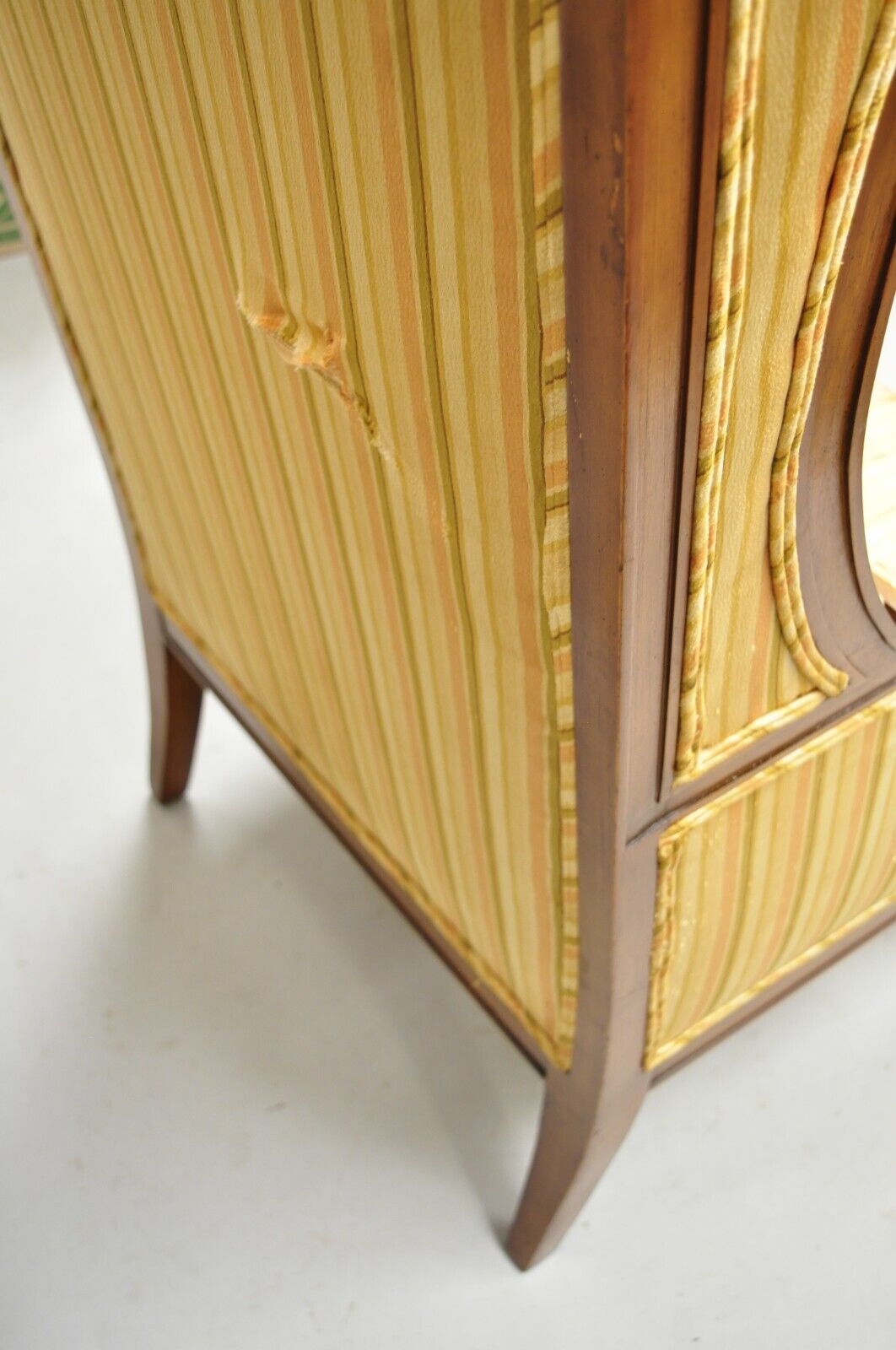 Vintage High Back French Hollywood Regency Stately Throne Lounge Arm Chair