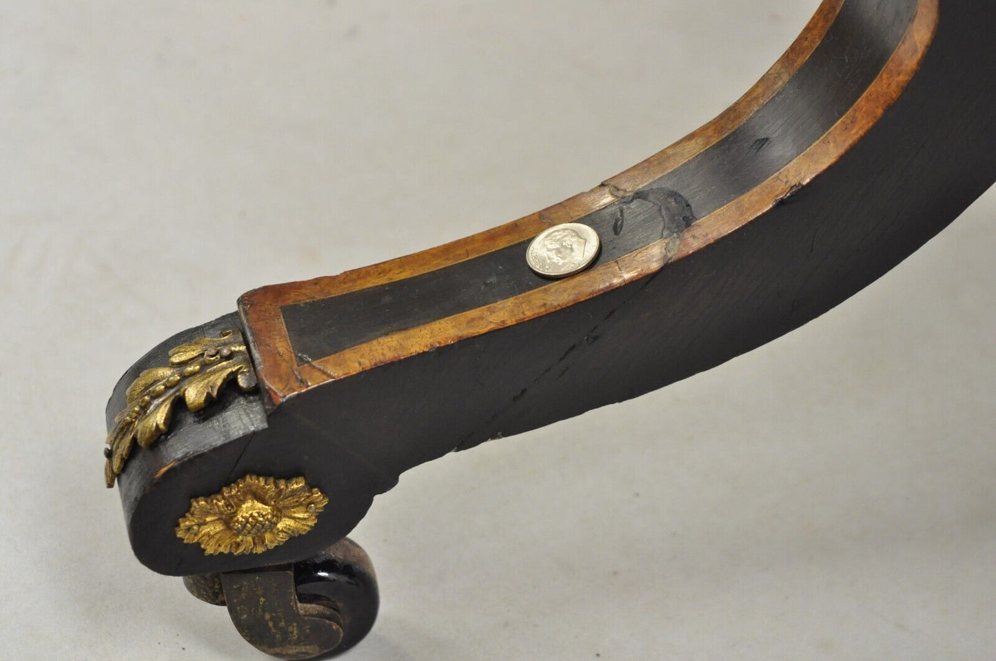 English Victorian Aesthetic Movement Ebony & Burr Walnut Oval Center Table