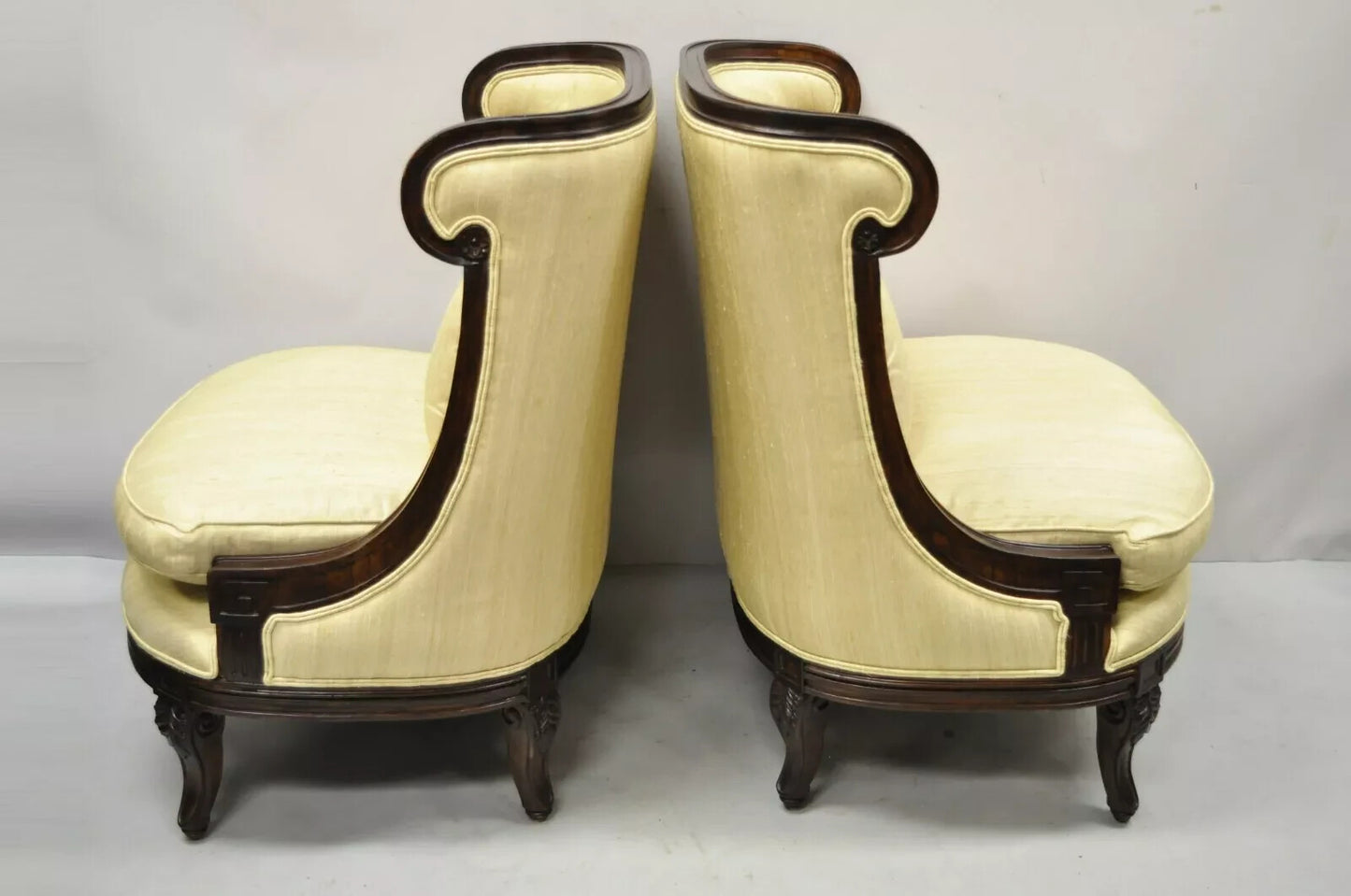Alexander & Mary John Richard Oversize Barrel Back Lounge Club Chairs - a Pair