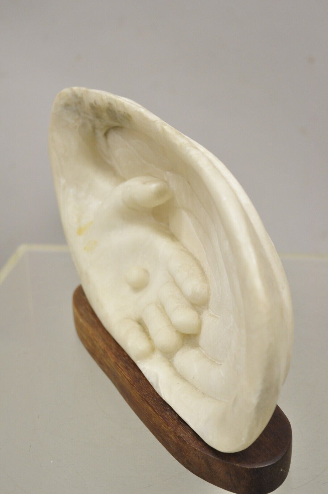 Vintage Bud Miller 1989 Native American Carved Alabaster Double Sided Sculpture