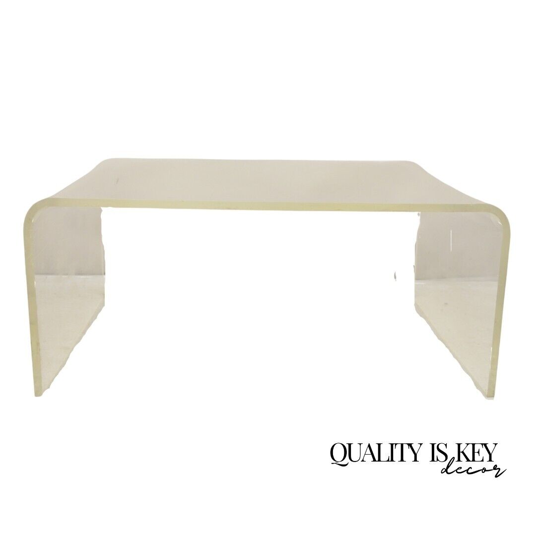 Vintage Mid Century Modern Large 42 x 30 Lucite Waterfall Coffee Table