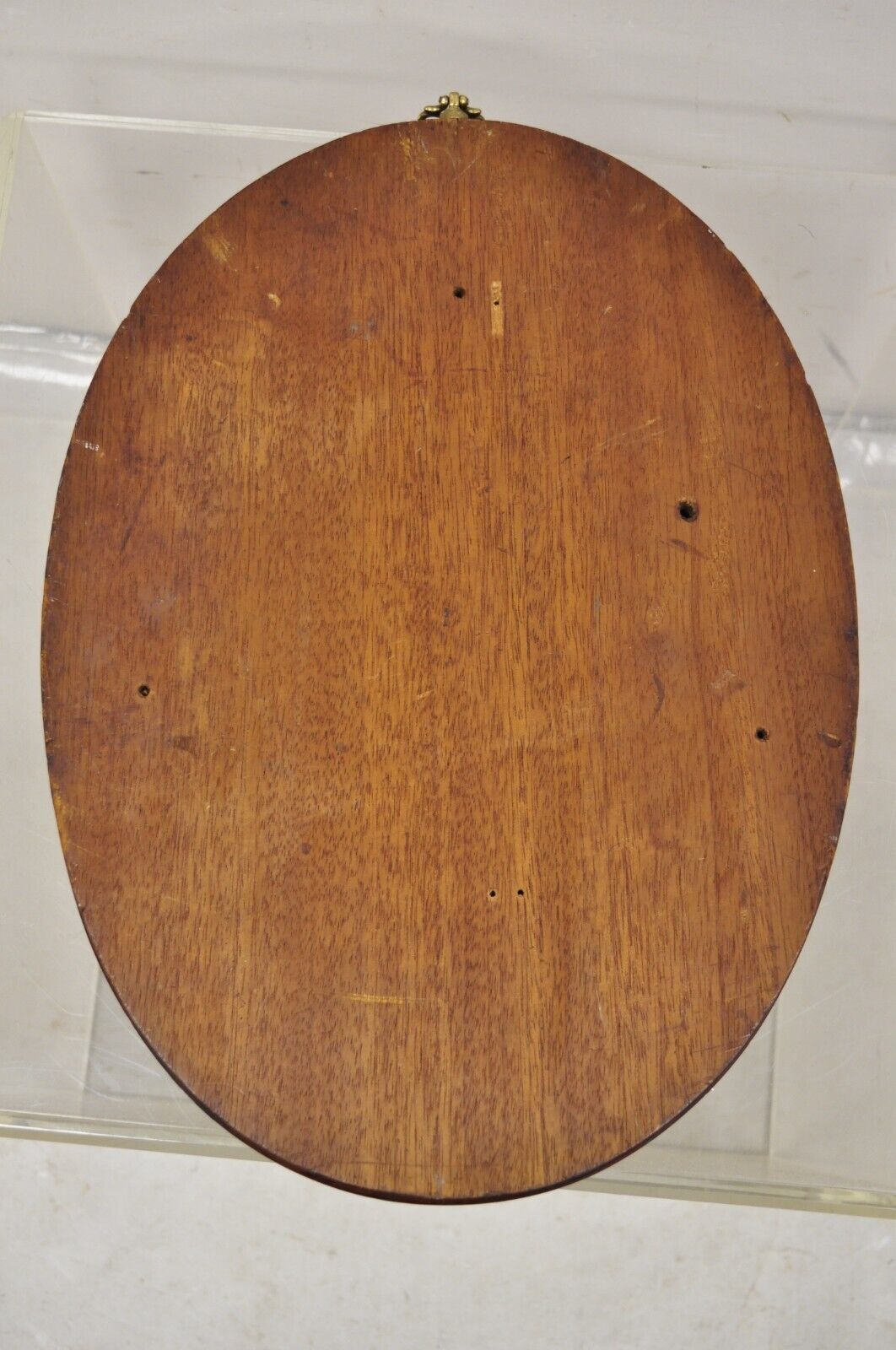 Antique Classical Oval Carved Mahogany Figural Goddess Wall Sculpture Plaque