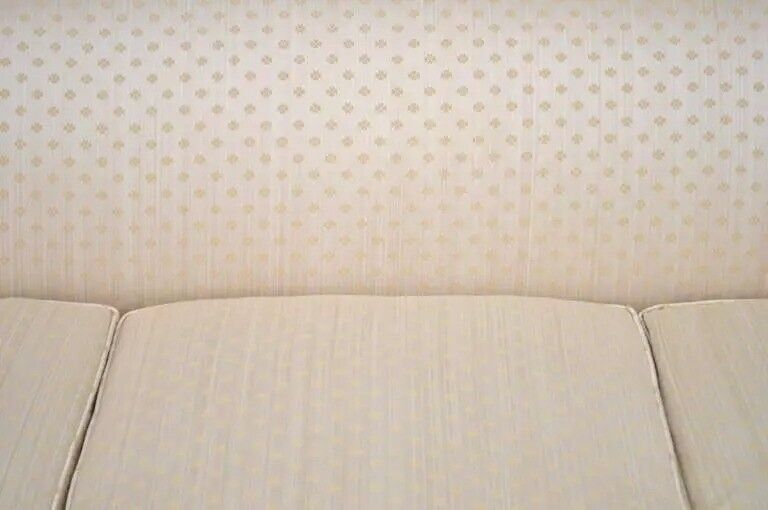 Antique French Louis XV Style Carved Walnut Gold Upholstered Sofa Canape